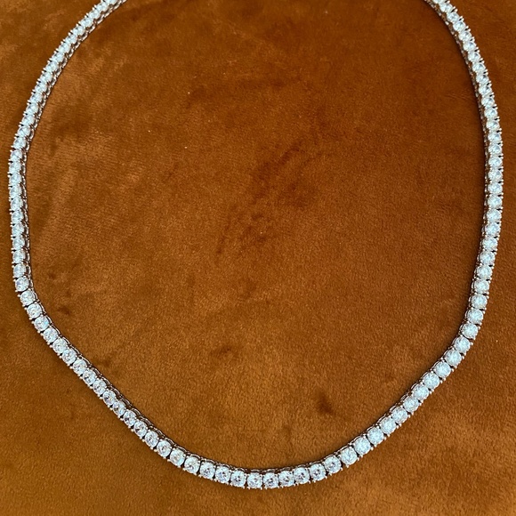 Jewelry - NWT designer 14k gold finish tennis necklace 20”